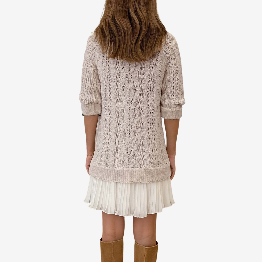 Modernes Edles Midikleid mit Plissee für Damen | Midi -3