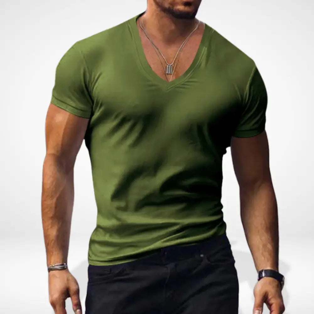 Stilvolles Raffiniertes T-Shirt mit V-Ausschnitt für Herren | Aaron -2