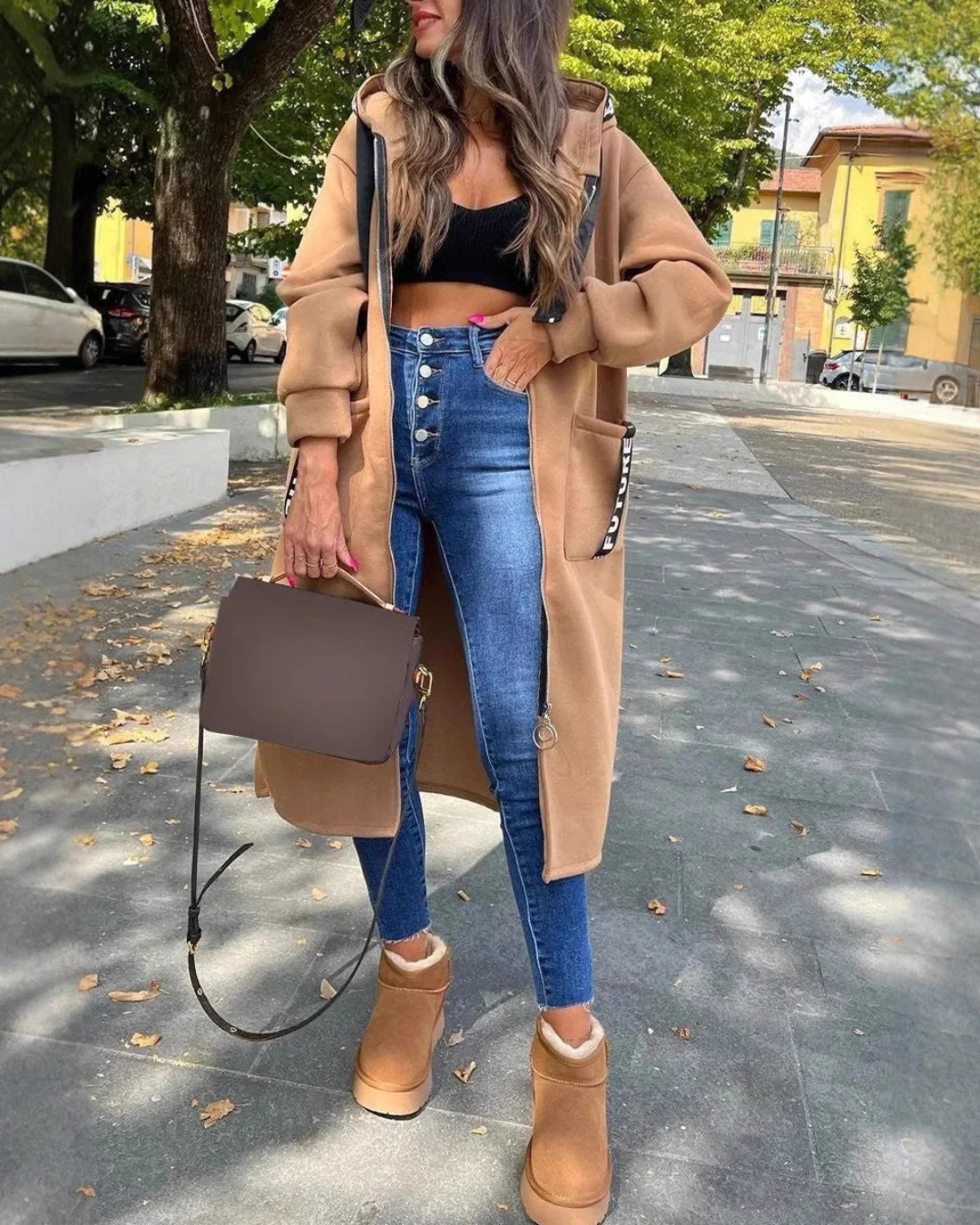 Bequemes Feines Sweatshirt mit Kapuze für Damen | Marina -2