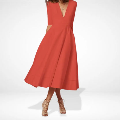 Stilvolles Edles Abendkleid mit tiefem Ausschnitt für Damen | Addie -2