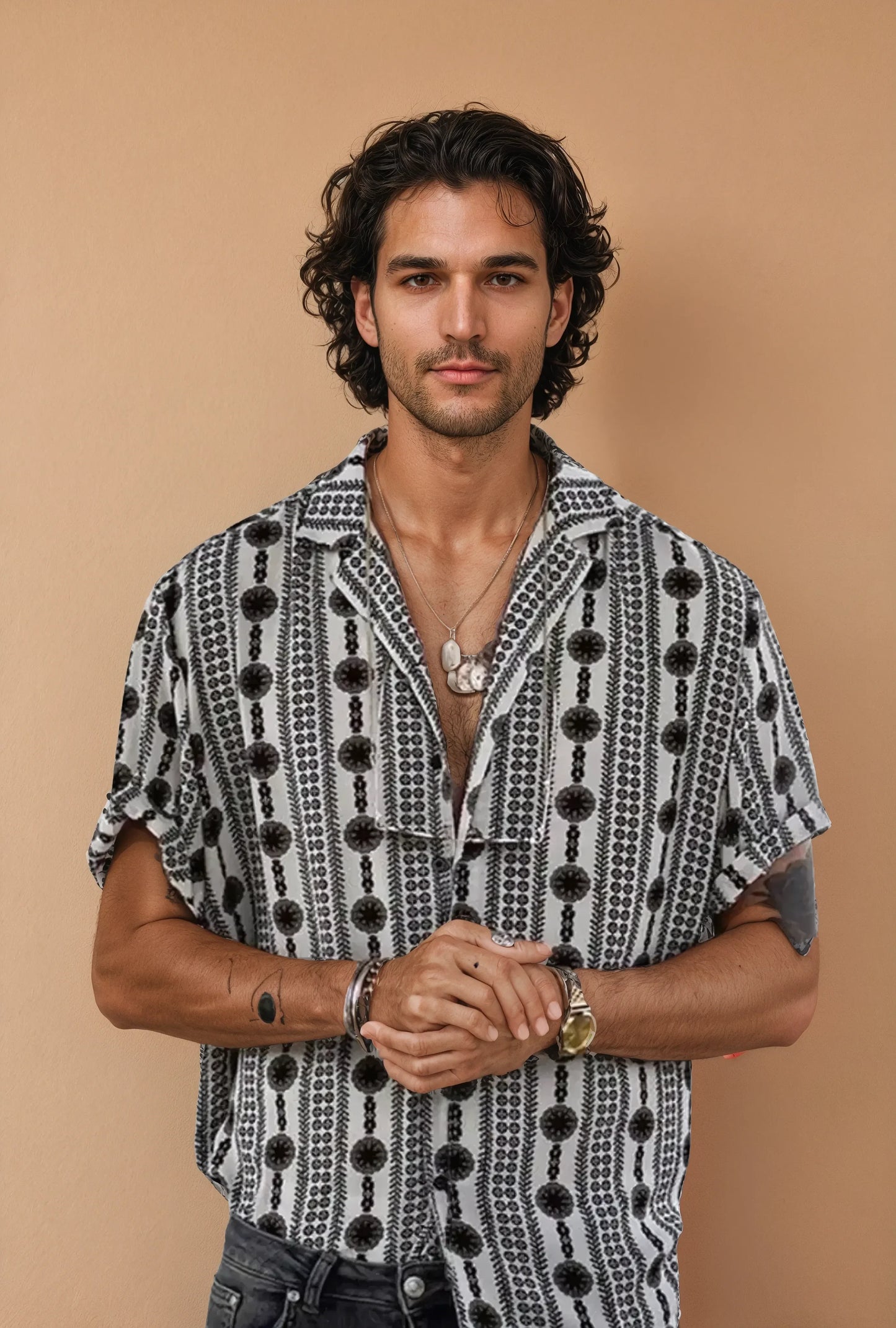 Klassisches Feines Hemd mit Print für Herren | Booth -1