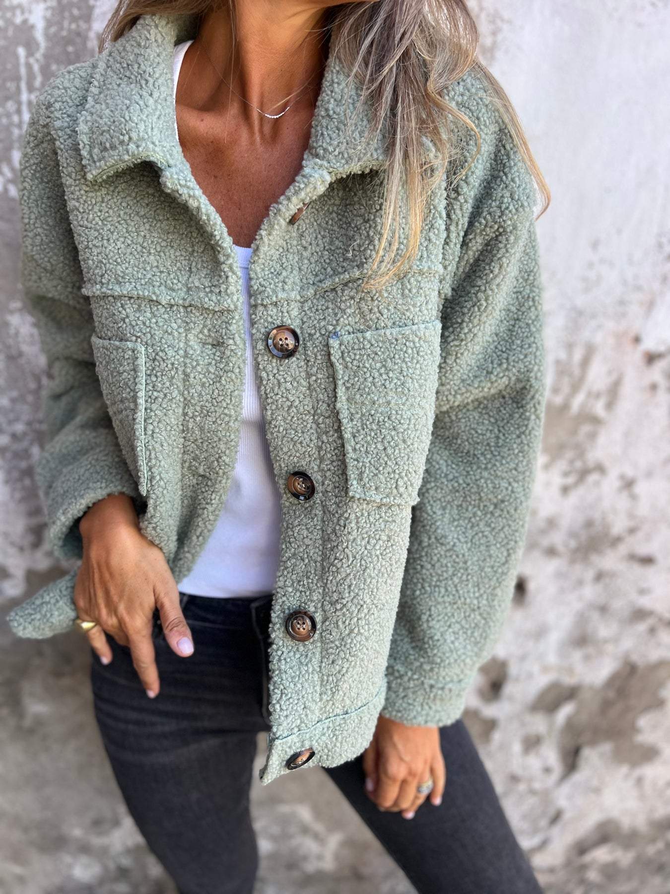 Stilvolle Premium Jacke mit Knopfleiste für Damen | Zoe -4