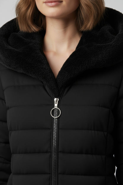 Lange Pufferjacke für Frauen | Elvaria -2