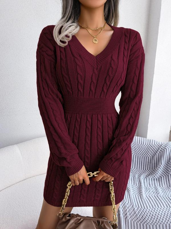 Ausschnitt Strickkleid Langarm für Frauen | Holly -5