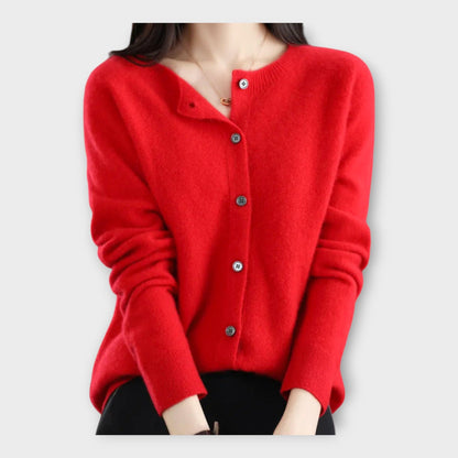Elegante Feine Strickjacke mit Knopfleiste für Damen | Isabella -3