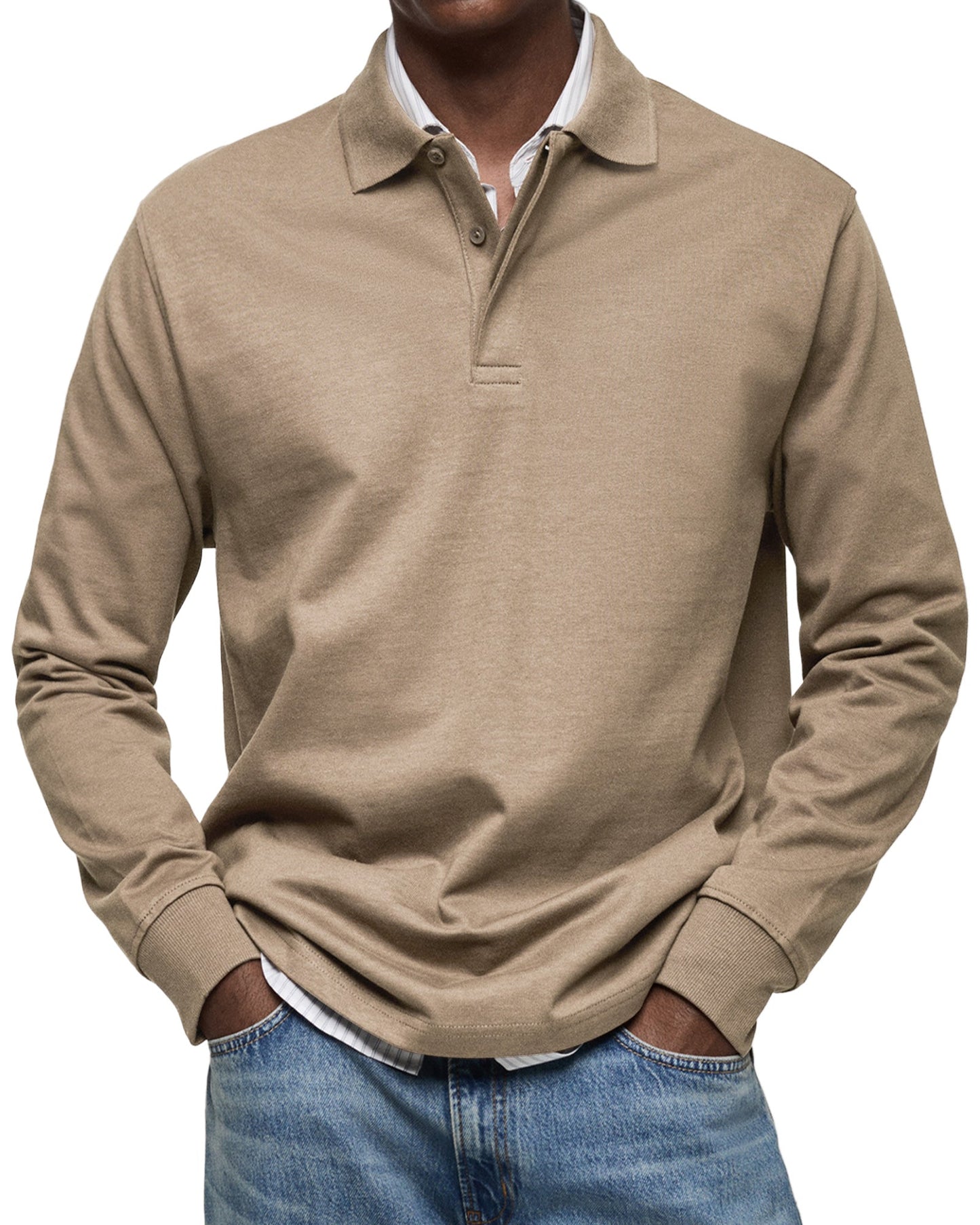 Elegantes Raffiniertes Polo Shirt mit langem Ärmel für Herren | Raffiniert -8