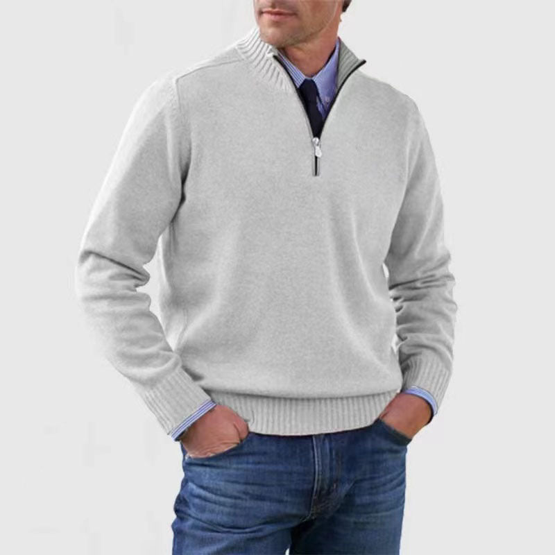 Klassischer Hochwertiger Pullover mit Stehkragen für Herren | Lucien -2