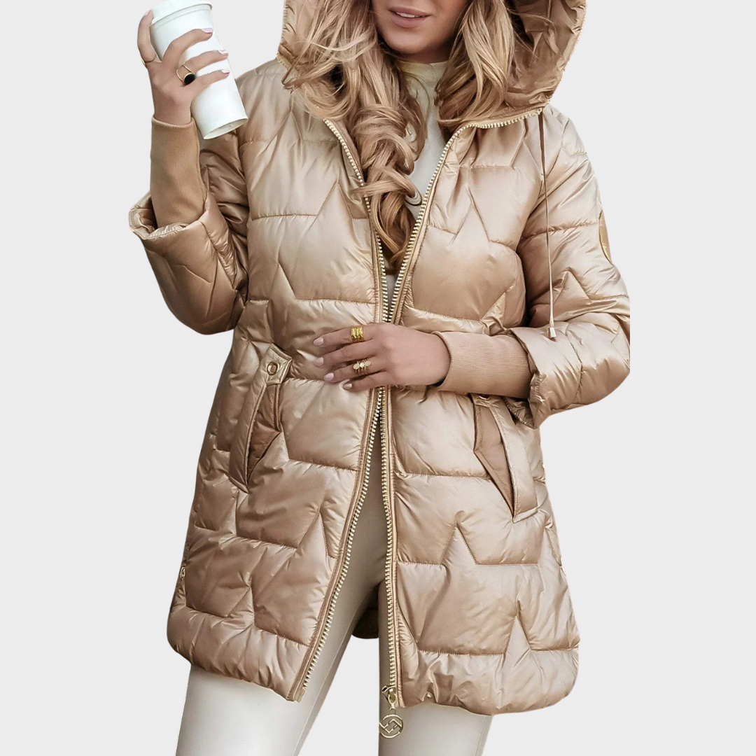 Stilvoller Hochwertiger Mantel mit Kapuze für Damen | Nolwen -6