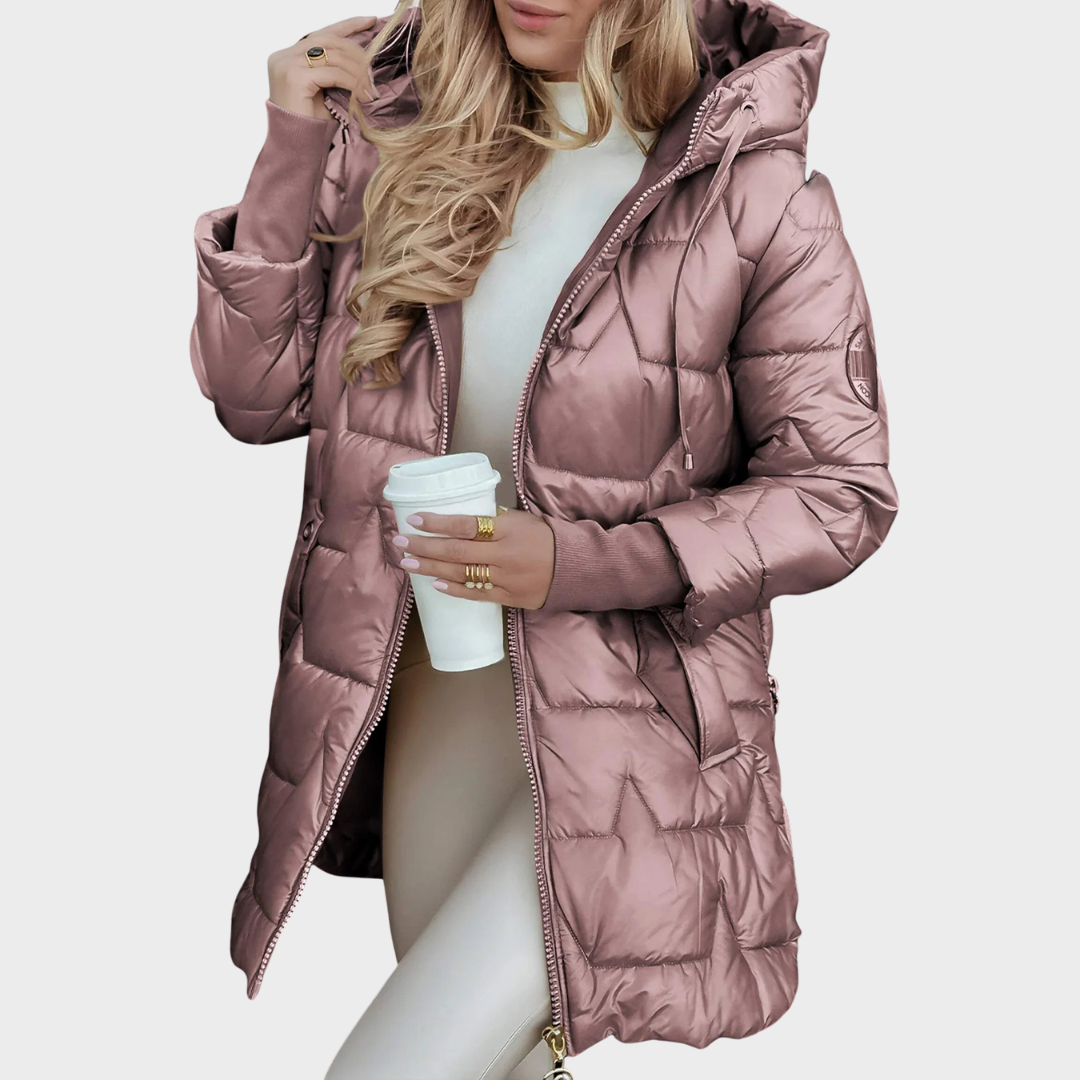 Stilvoller Hochwertiger Mantel mit Kapuze für Damen | Nolwen -2
