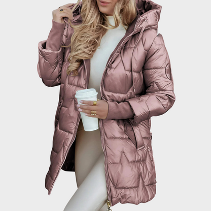 Stilvoller Hochwertiger Mantel mit Kapuze für Damen | Nolwen -2