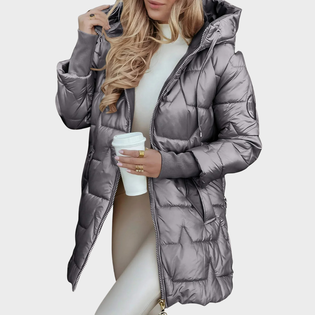 Stilvoller Hochwertiger Mantel mit Kapuze für Damen | Nolwen -4