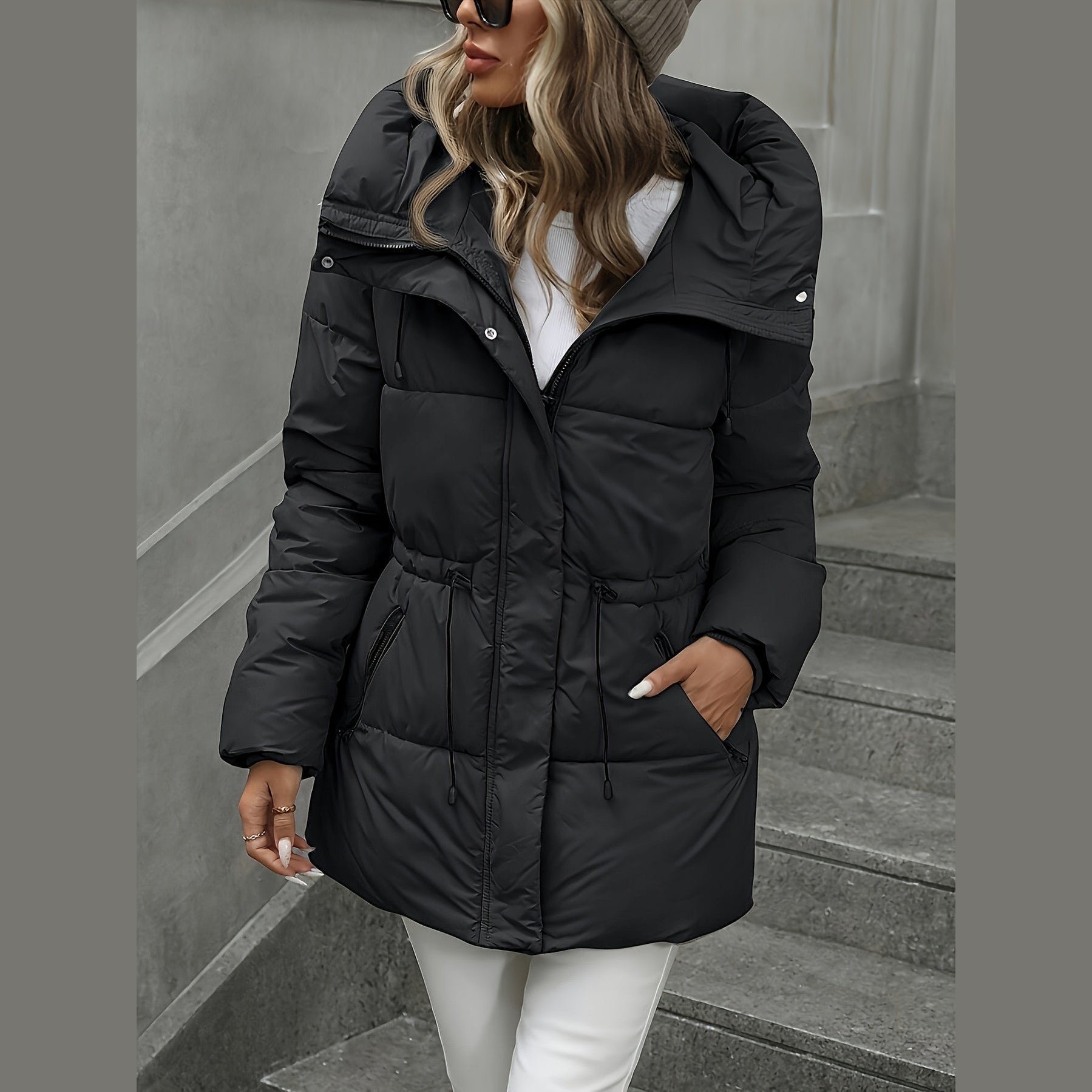 Oversized Winterparka Kapuze für Männer | Elvara -9