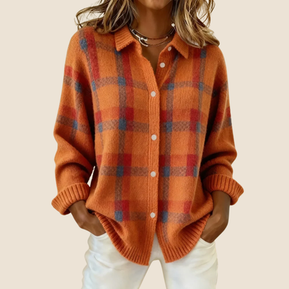Karierter Pullover Kragen für Frauen | Seraphine -1