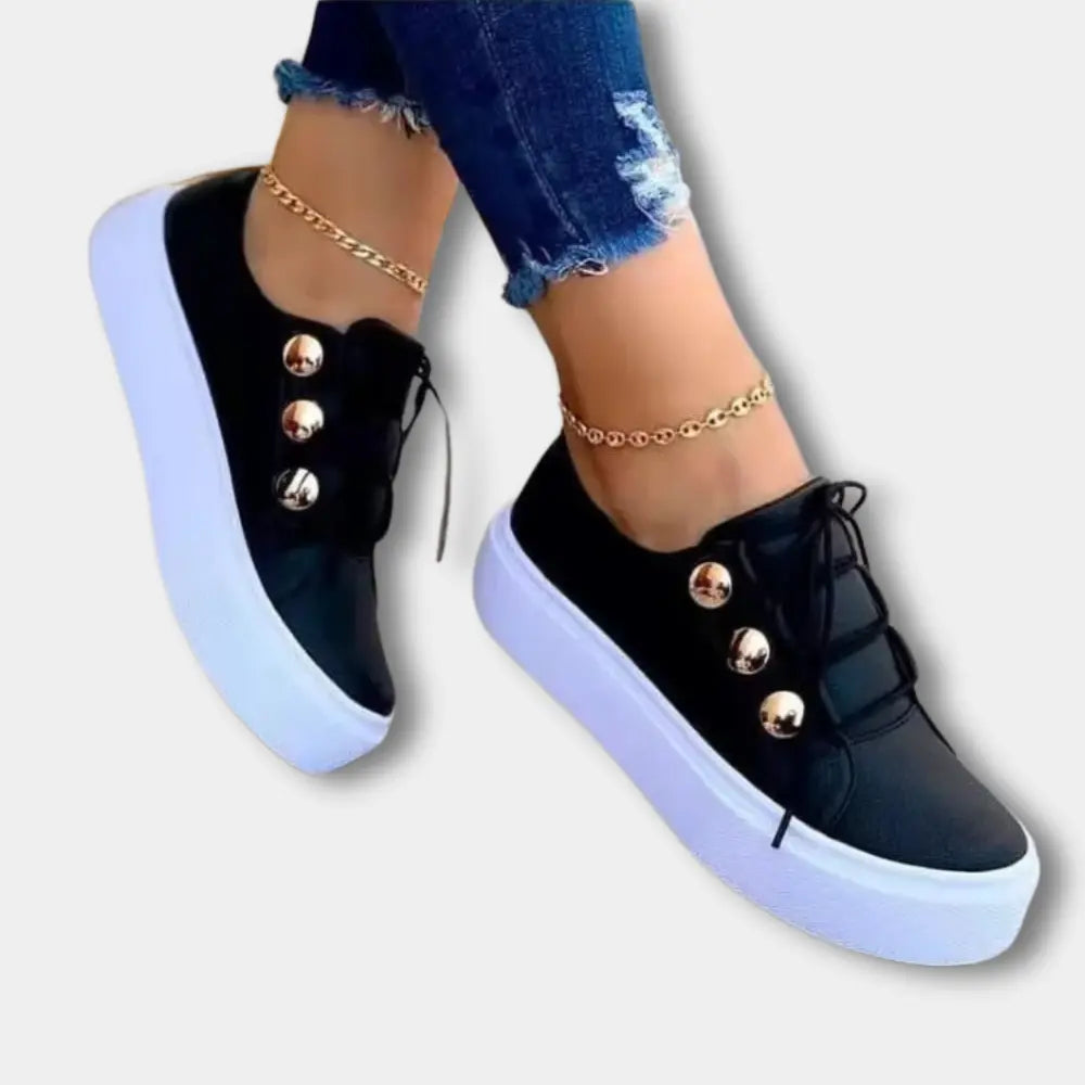 Moderner Raffinierter Sneaker mit metallischen Details für Damen | Vera -4