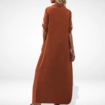 Elegantes Premium Sommerkleid mit Knopfleiste für Damen | Tessa -5