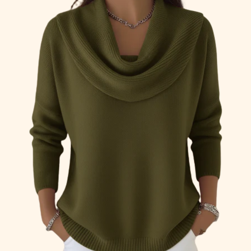 Elegant Women's Waterfall Collar Sweater | Larevia