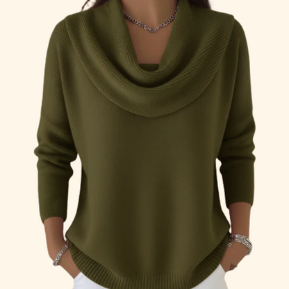 Elegant Women's Waterfall Collar Sweater | Larevia