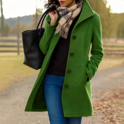 Eleganter Mantel Knopfleiste für Frauen | Mirella -6