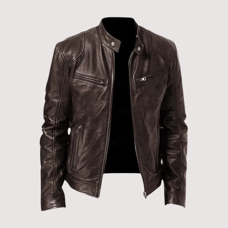 Stilvolle Raffinierte Lederjacke mit Lederlook für Herren | Moderna Sofisticada -8