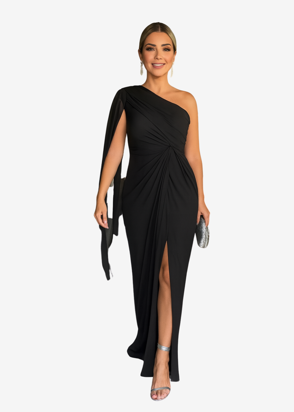 Bequemes Hochwertiges Kleid mit Schlitz für Damen | Hombros Descubiertos -5