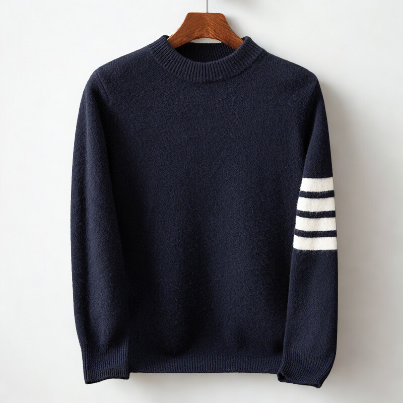 Elegant Striped Detail Pullover for Men | Marcellion