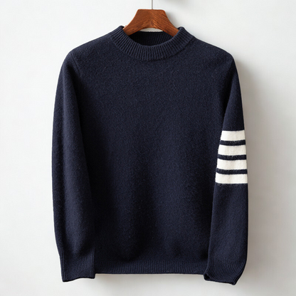 Elegant Striped Detail Pullover for Men | Marcellion