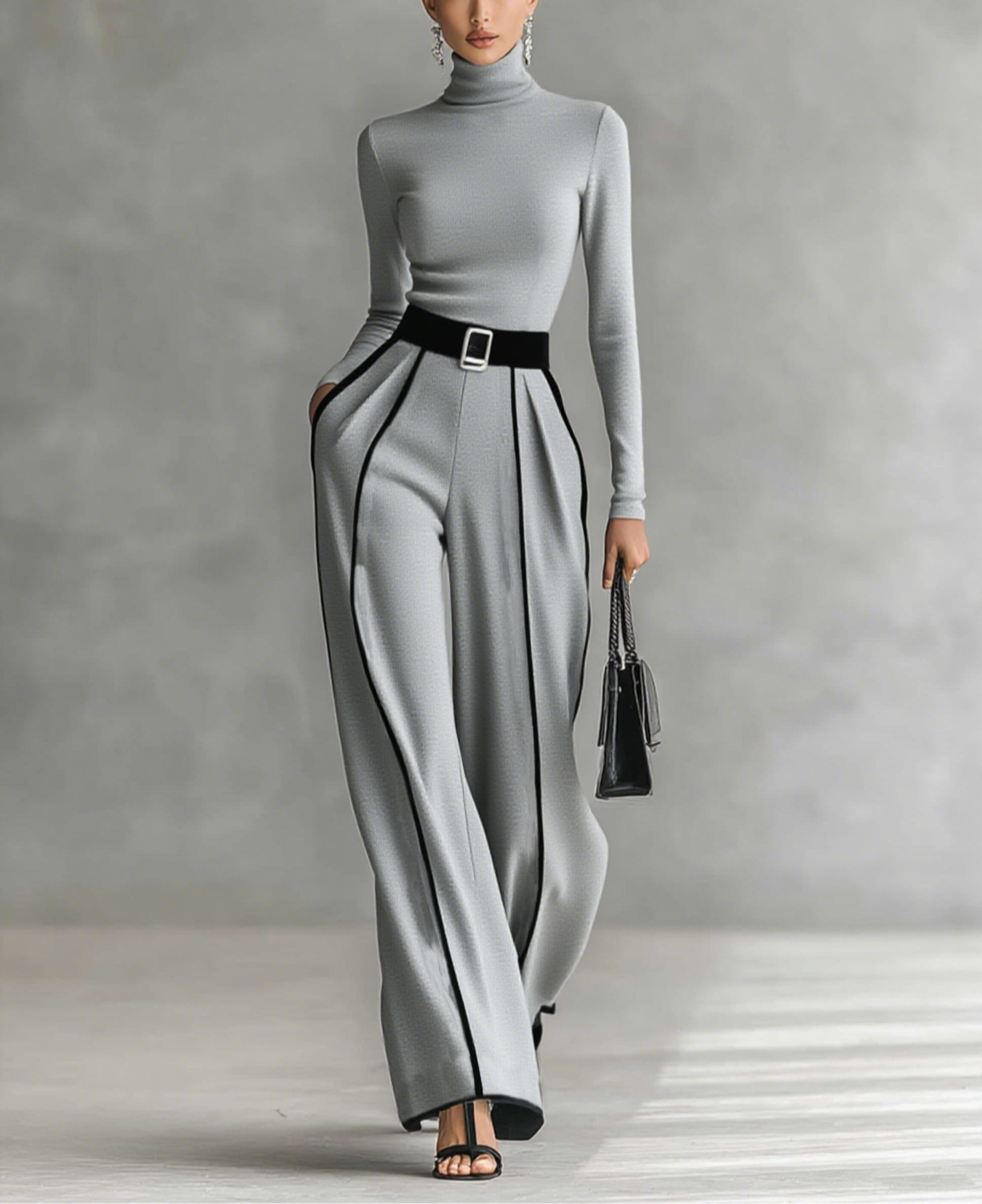 Elegantes Premium Set mit Kontrastdetails für Damen | Diseño Estilizador -1