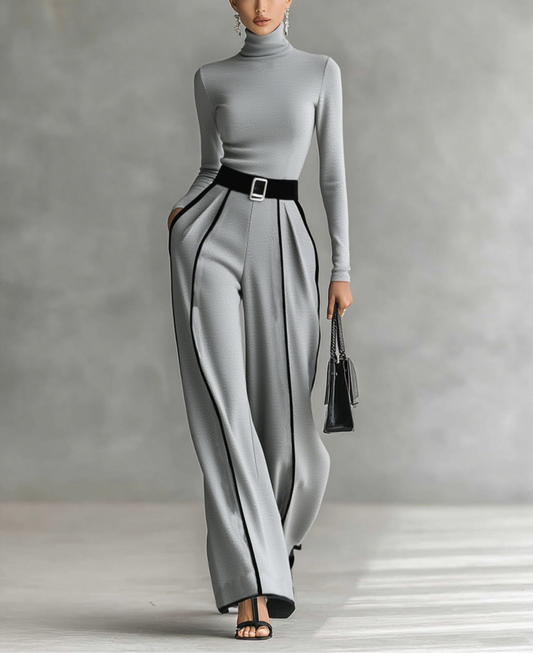 Elegantes Premium Set mit Kontrastdetails für Damen | Diseño Estilizador -1