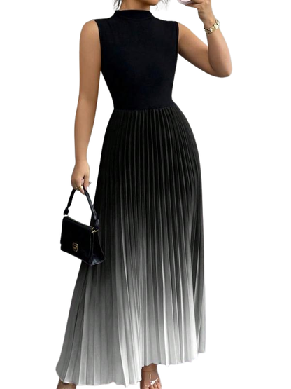 Sleeveless Ombre Pleated Skirt Evening Dress | YZA