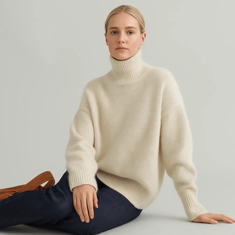 Oversized Rollkragenpullover Silhouette für Frauen | Elowira -1