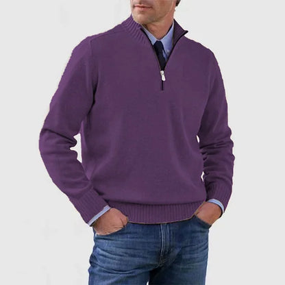 Klassischer Hochwertiger Pullover mit Stehkragen für Herren | Lucien -4