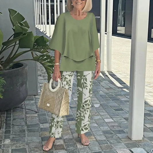 Modisches Zweiteiliges Set mit Print für Damen | Elvaria