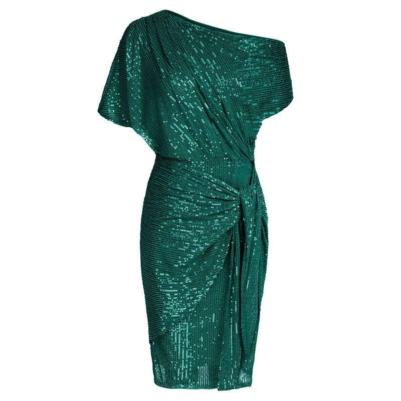 Elegant Pailletten Off Shoulder Bodycon Kleid für Männer | Aurelia -3