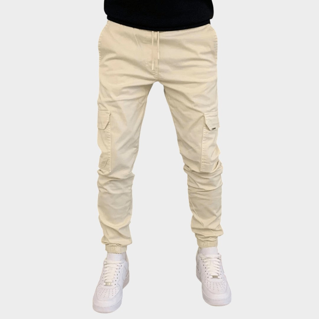 Elegante Feine Cargohose mit Tunnelzug für Herren | Leo -4