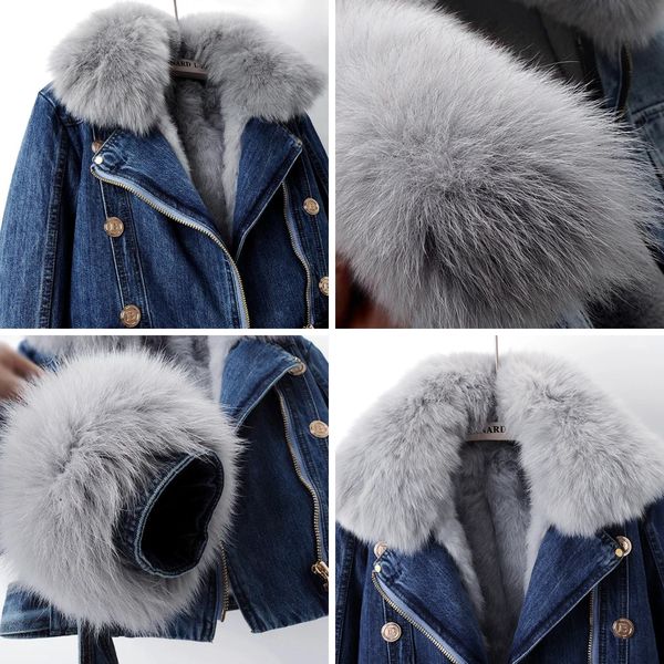 Elegante Jeansjacke Kunstfellkragen für Männer | Phylicia -3