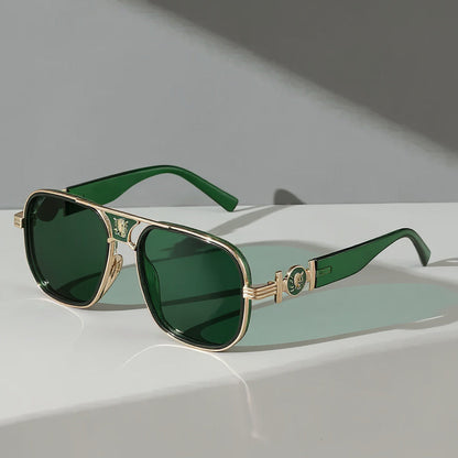 Markante Aviator Sonnenbrille Metallakzenten für Frauen | Lumeris -1