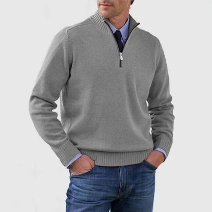 Klassischer Hochwertiger Pullover mit Stehkragen für Herren | Lucien -11