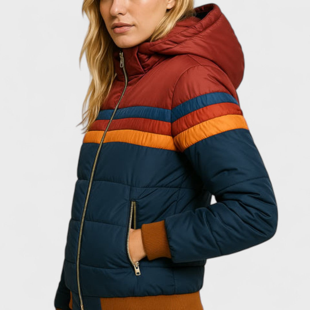 Leichte Steppjacke Streifen für Frauen | Elvara -3