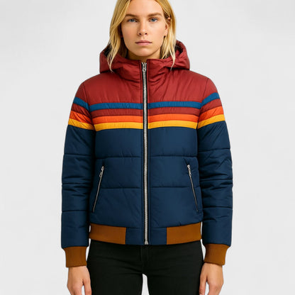 Leichte Steppjacke Streifen für Frauen | Elvara -4