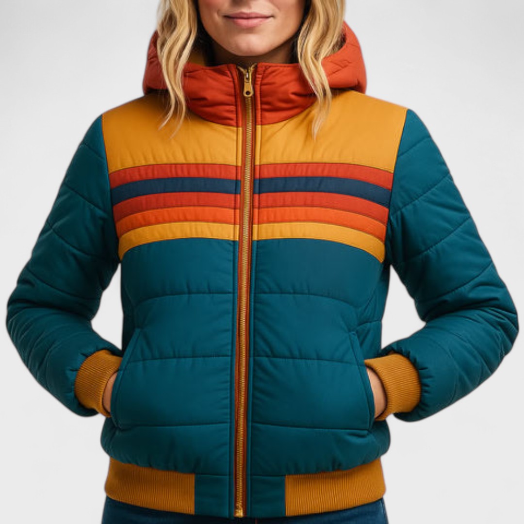 Leichte Steppjacke Streifen für Frauen | Elvara -8