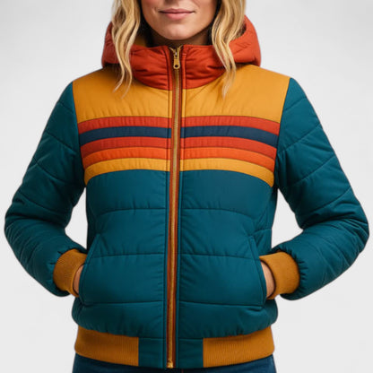 Leichte Steppjacke Streifen für Frauen | Elvara -8