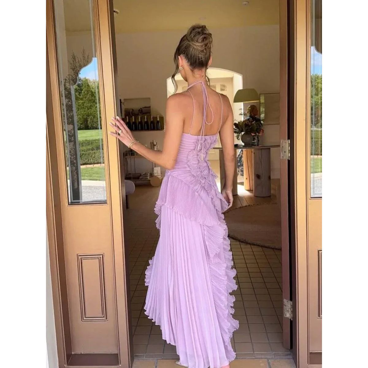 Klassisches Raffiniertes Kleid mit ärmellosem Schnitt für Damen | Kleid -6