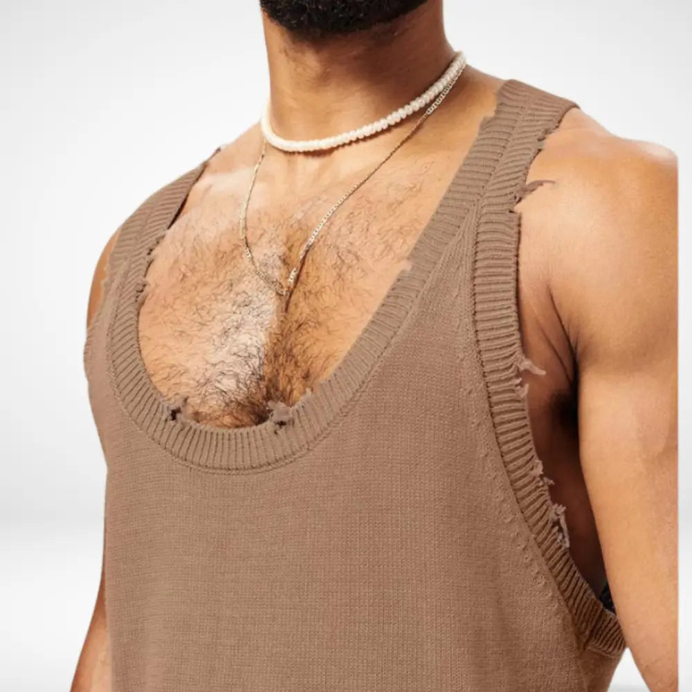 Bequemes Raffiniertes Tank Top mit ärmellosem Schnitt für Herren | Dennis -3