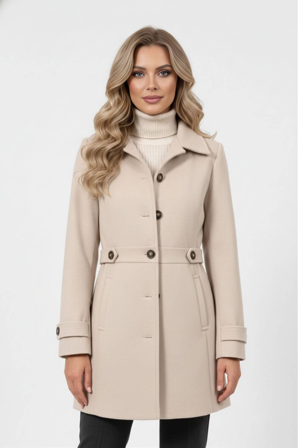 Eleganter Wintermantel Gürtel Knopfleiste für Männer | Alverine -4