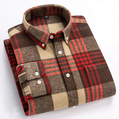 Checked Long Sleeve Button-Down Shirt for Men | Everett