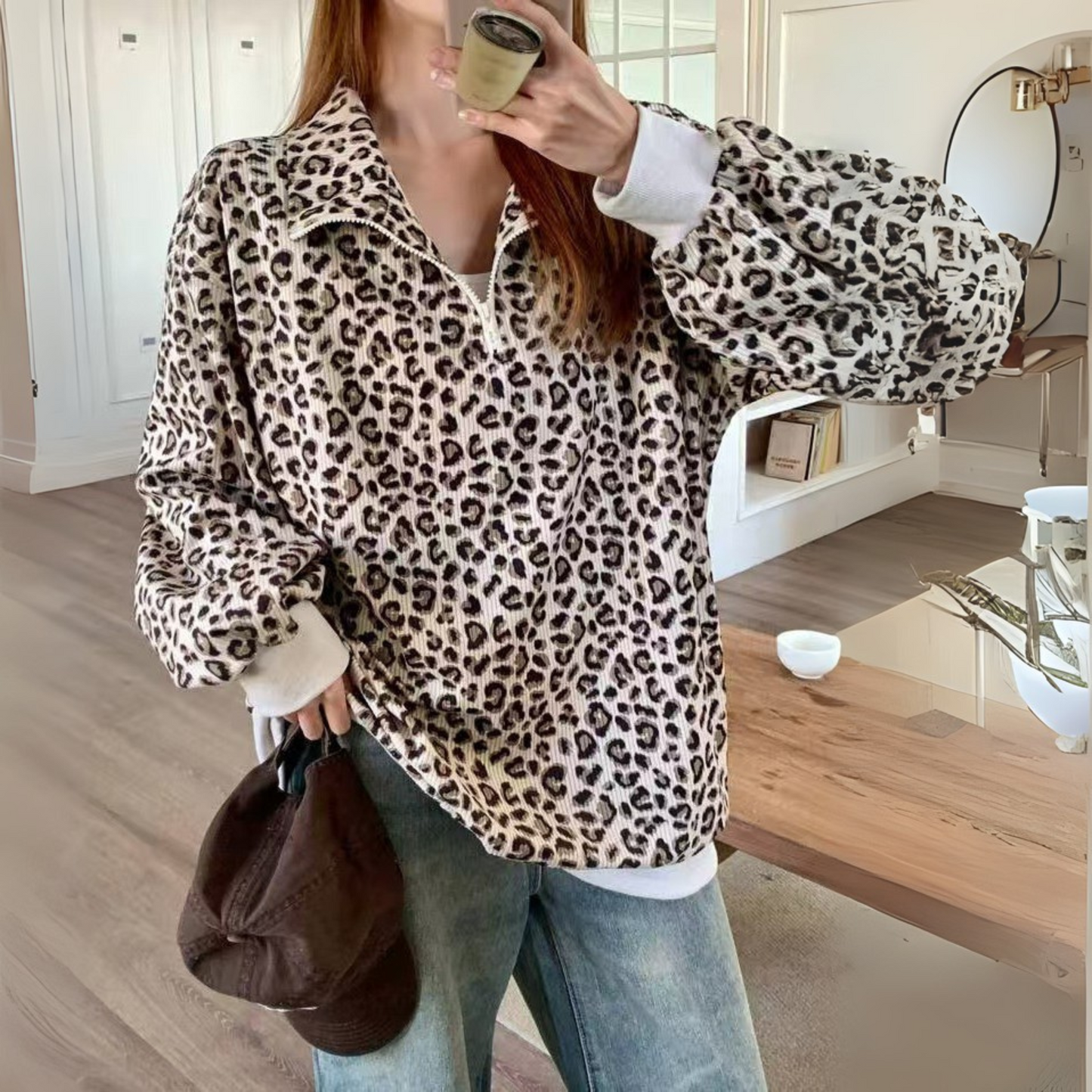 Leopard Print Sweatshirt für Damen | Alveria