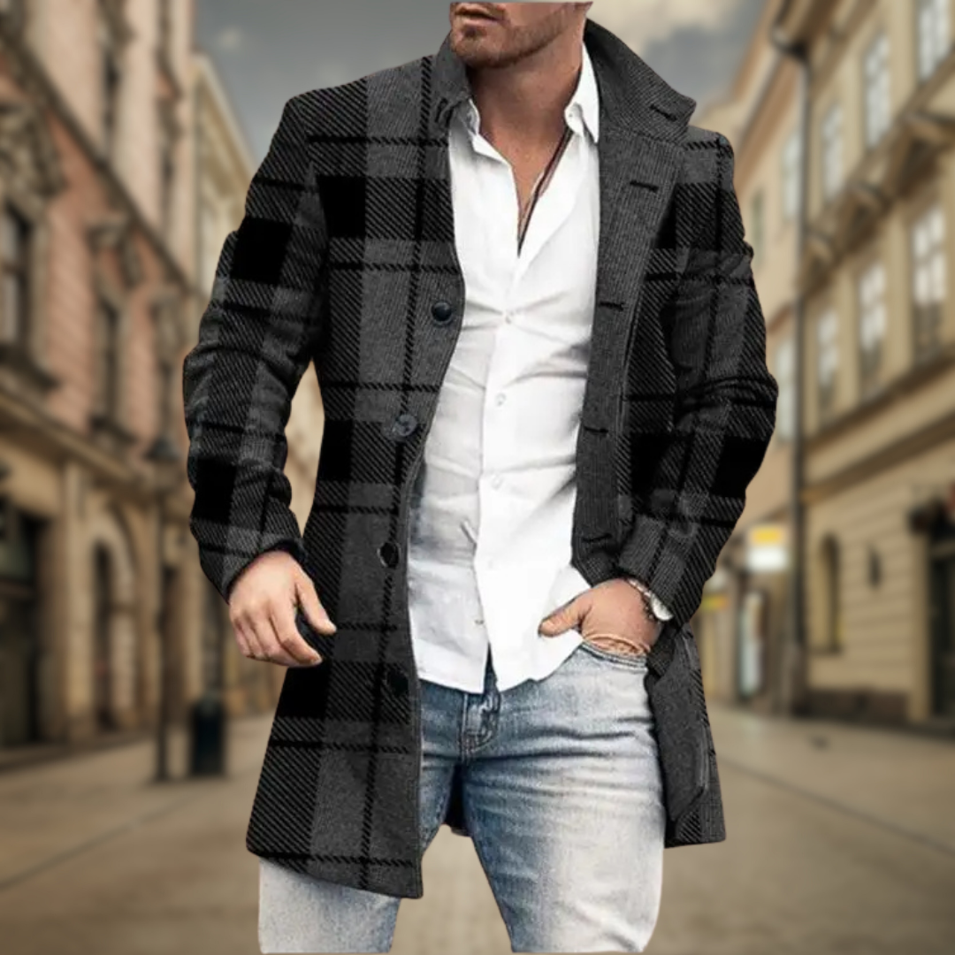 Moderner Raffinierter Mantel mit taillierter Passform für Herren | Adrián -3