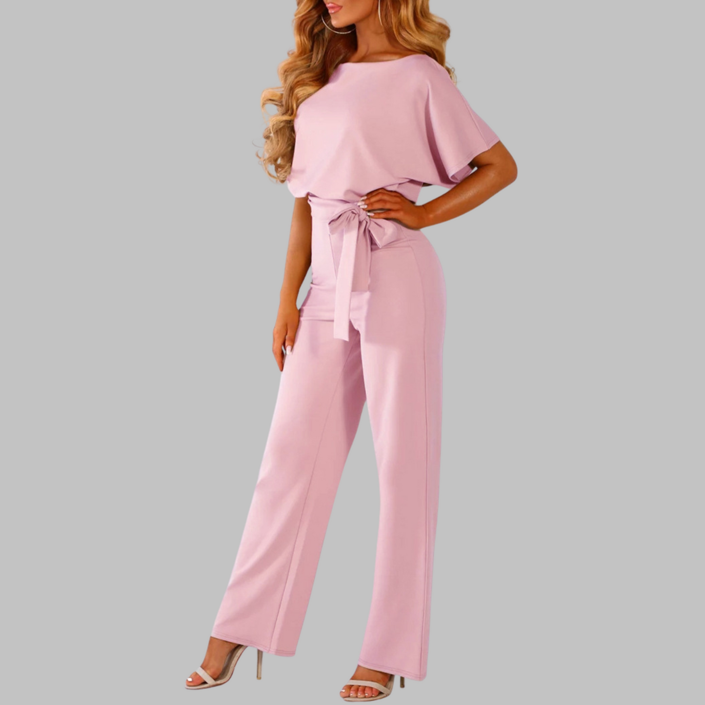 Legerer Jumpsuit mit Batwing-Ärmeln und Bindegürtel | Wannon