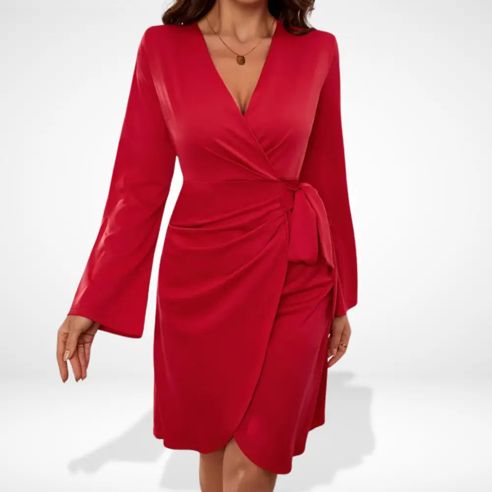 Klassisches Edles Abendkleid mit gekreuztem Design für Damen | Sharron -4