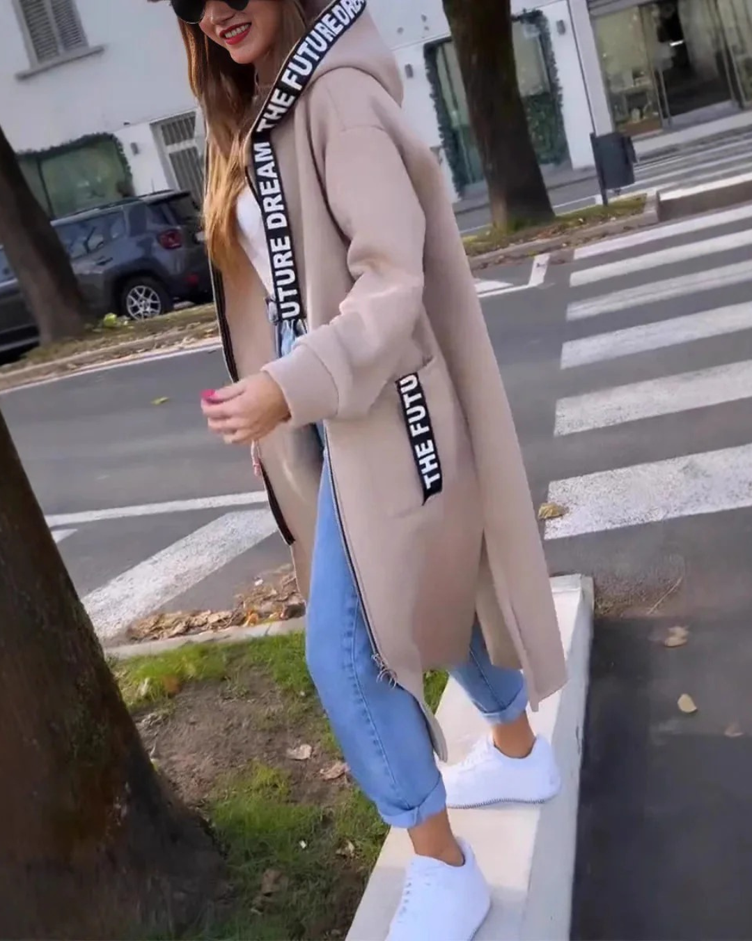 Bequemes Feines Sweatshirt mit Kapuze für Damen | Marina -4